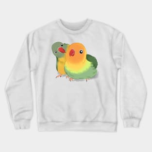 Playfull Jade and Green Lovebird Crewneck Sweatshirt